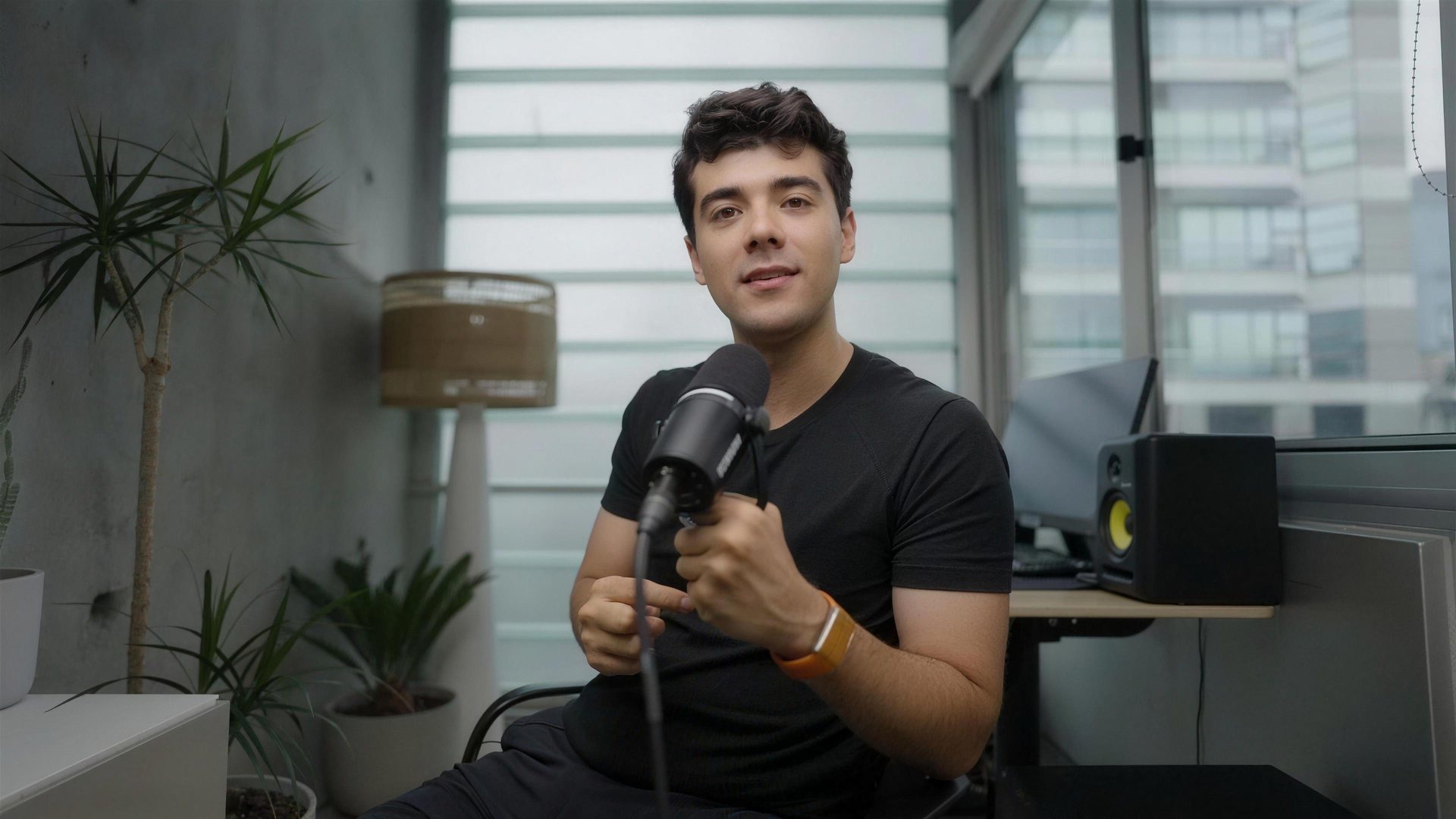 Andrea Tortella, CEO of Thrad, talking straight to camera in one of his founder videos